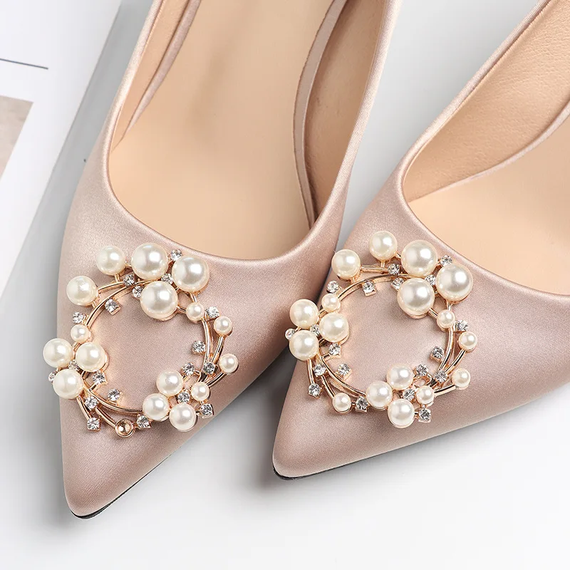 Women Wedding Shoes High Heels Shoes Woman Bride Silk String Bead Thin High Heels Pint Toe Slip On Elegant Crystal Red Pumps