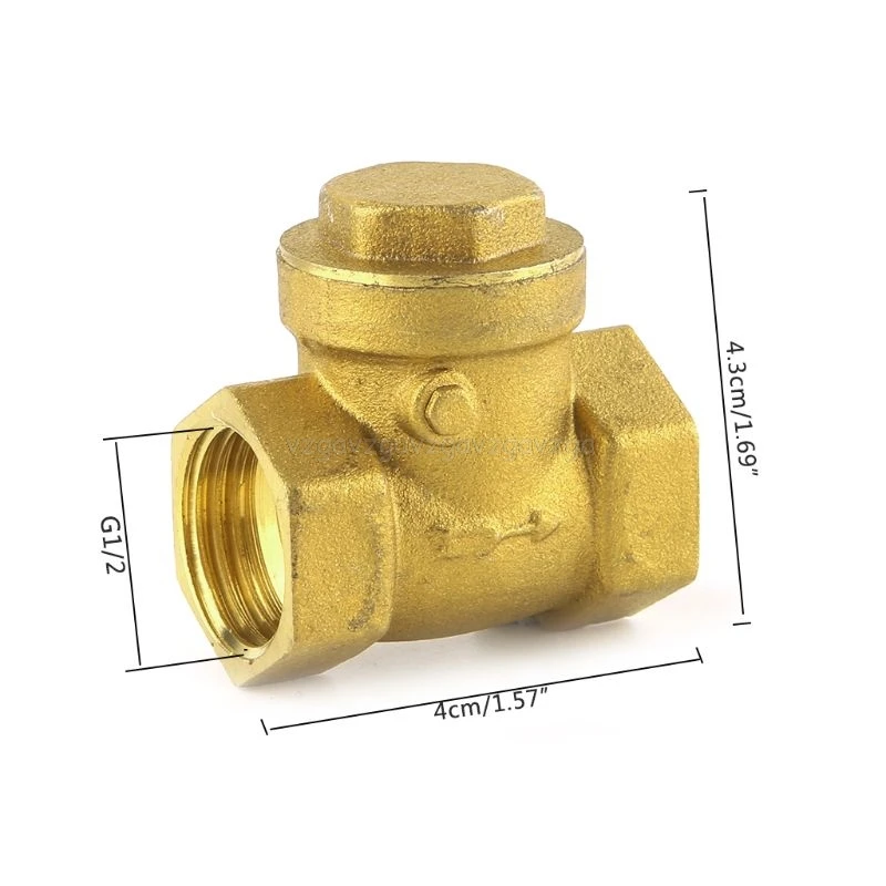 

Golden horizontal check valve Brass non return valve 1/2" Jy05 19 Dropship