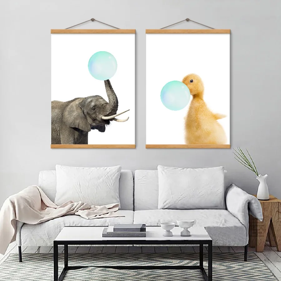 Framed-Zebra-Elephant-Animal-Blowing-Balloon-Paiunting-Nordic-Simple-Small-Fresh-Canvas-Wall-Picture-for-Kid (3)