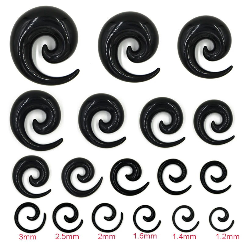 

Showlove 2pcs Acrylic Spiral Ear Gauges Ear Tapers Stretching Plugs And Tunnel Expanders Body Piercing Jewelry(1.2-14mm)