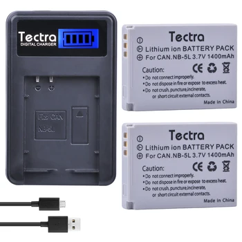 

Tectra 2Pcs NB-5L NB5L Bateria +LCD USB Charger for Canon S110 SX200 SX210 SX220 SX230 ISHS IXUS 850 870 800 860 990 SD 950 970