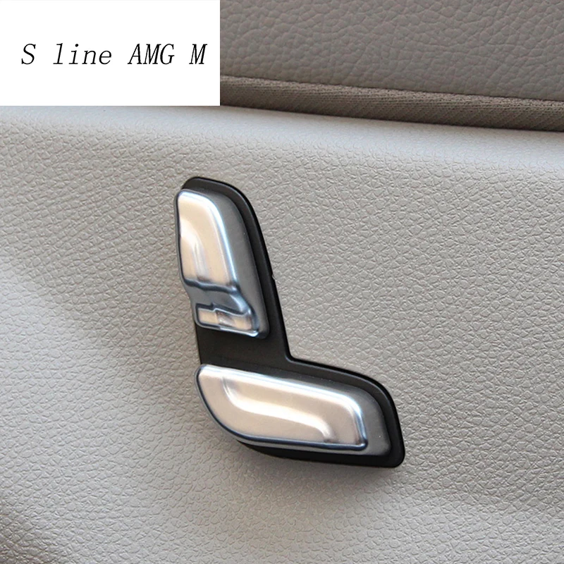Car styling Auto Chrome Seat Adjust Button Switch Cover Sticker