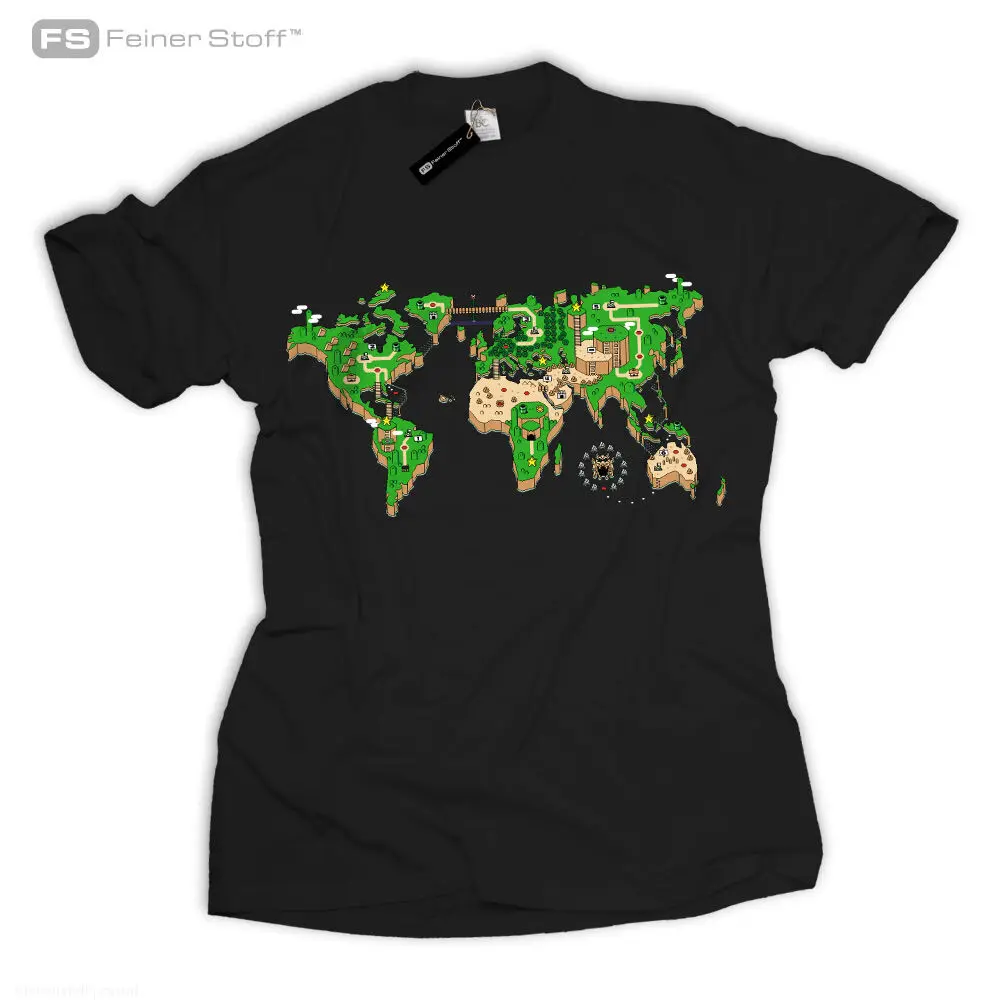 Mario Fan Shirt Super Zelda карта мира видео геймер-нерд звезда ссылка Соник Nes Snes Мужская Lastest