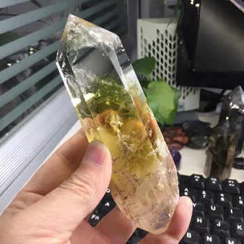 

138mm Natural Citrine Crystals Quartz Wand Tower Collectible Gemstones Protective Crystal Point Obelisk Chakra Meditation Stone