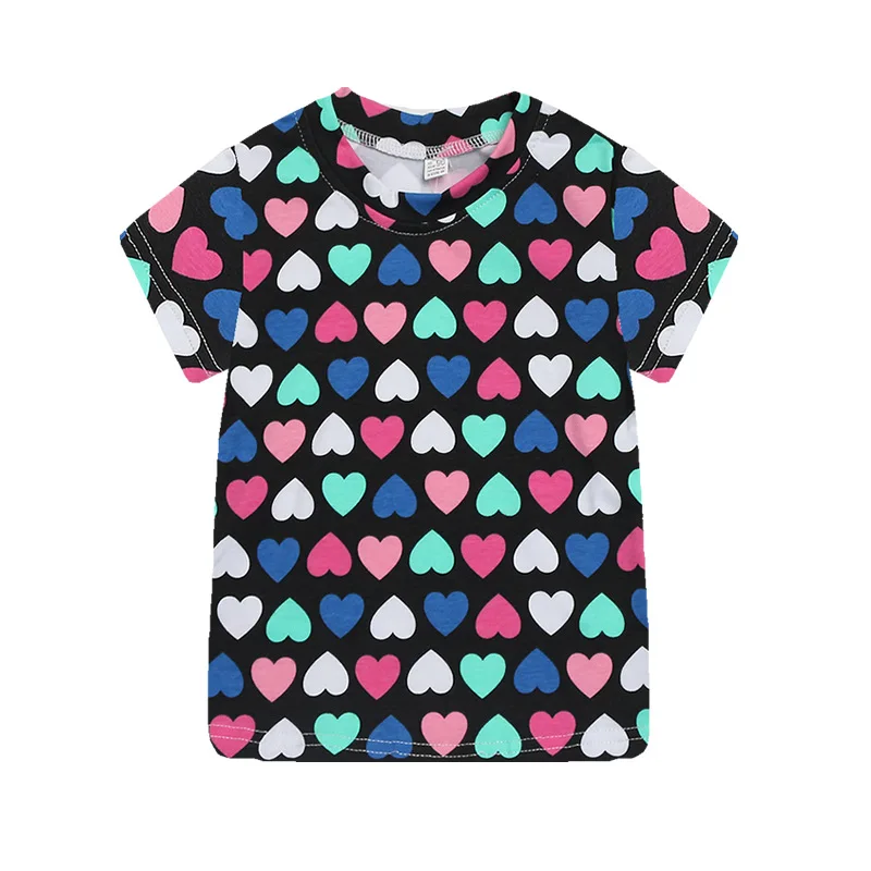 Casual Summer Cotton Baby Girls Boys Short Sleeved T-shirts Printed Children Tees Kids Tops For Age 2-7 Years Old