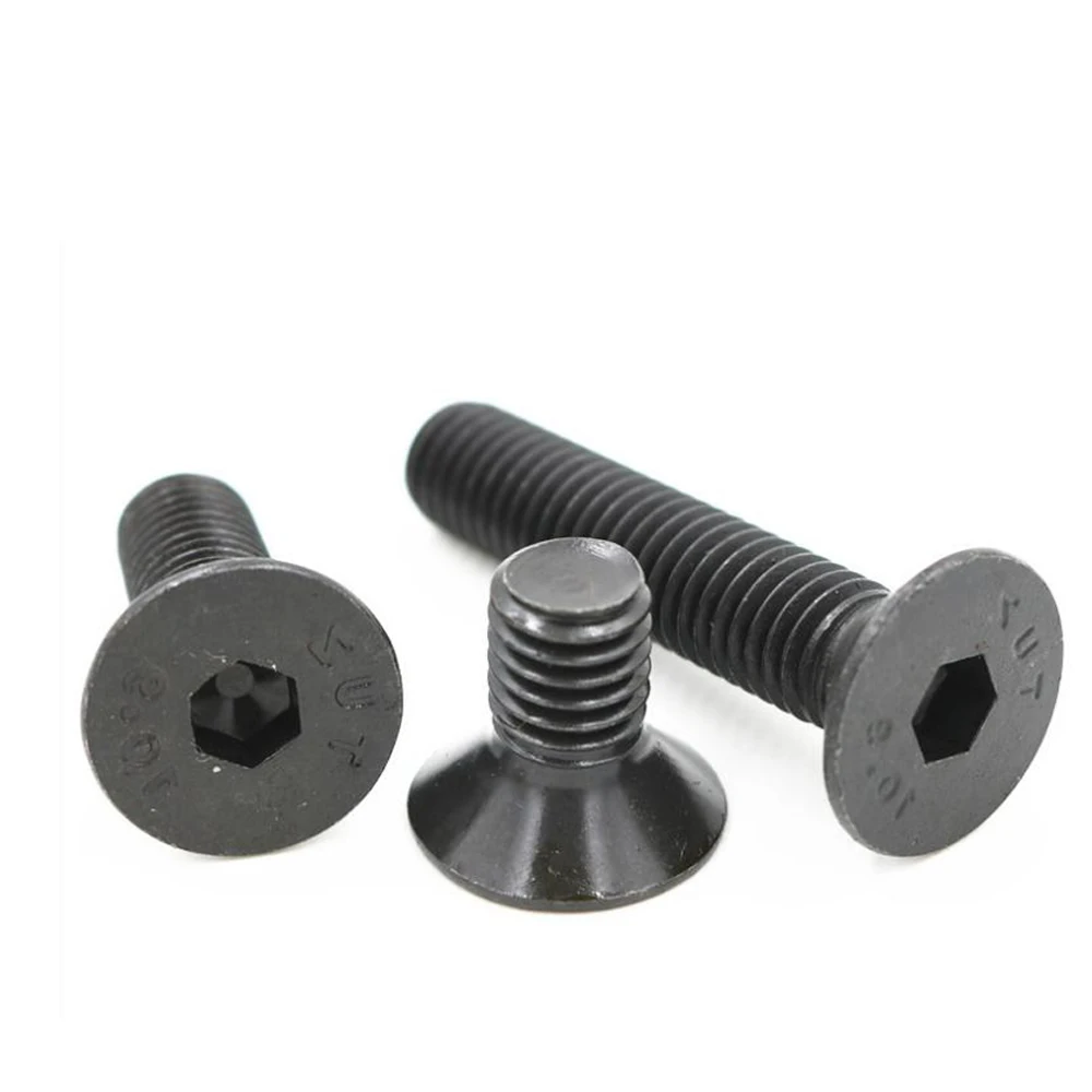 

M2 Screws Cap Black Hex Socket Flat Countersunk Head Machine Bolt Alloy Steel 10.9 Metric Thread DIN7991