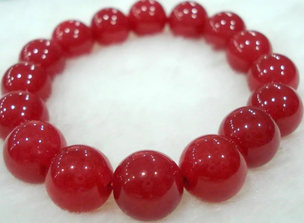 

Charming!10mm Red Ruby Bracelet AAA 7.5''