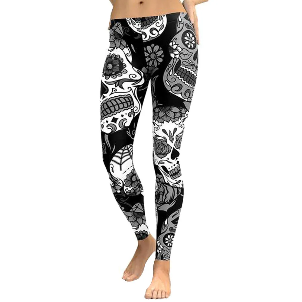 

Print Yoga Pants Women Unique Fitness Leggings Workout Sports Running Leggings Sexy Push Up Gym Wear Elastic Slim Pants