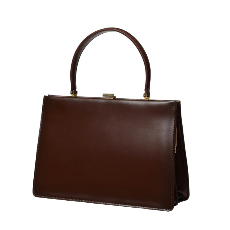 

Split Leather Messenger Bags Womens Shoulder Bags Women Clip pack Box bag Female Handbag Retro Vintage Large Cross body bag Lady