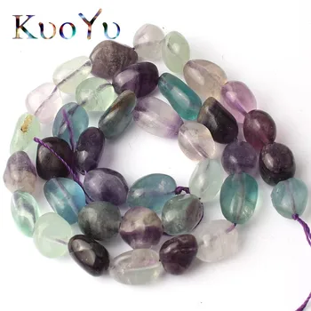 

8-10mm Natural Irregular Colorful Fluorite Beads Loose Stone Beads For Jewelry Making DIY Bracelets Necklace 15"inches wholesale
