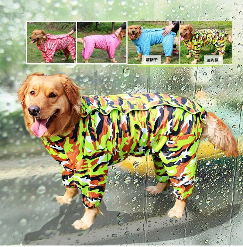 Большой Камуфляжный дождевик для собак, комбинезон для животных, дождевик для собак, одежда для лабрадоров, немецкая овчарка, золотой дождевик, самоед