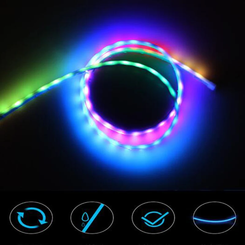 Новая гибкая автомобильная светодиодная лента RGB декоративная атмосферная лампа