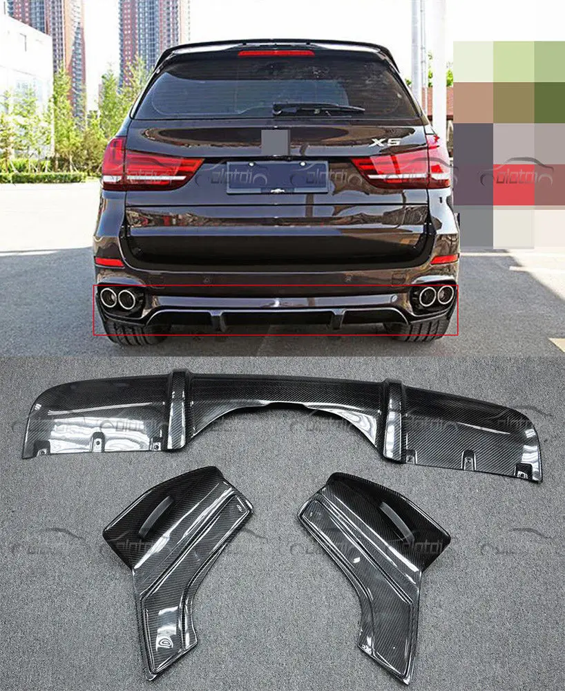 3 шт./компл. углеродного волокна P Стиль сзади губ Диффузор пригодный для BMW F15 X5 M-Tech
