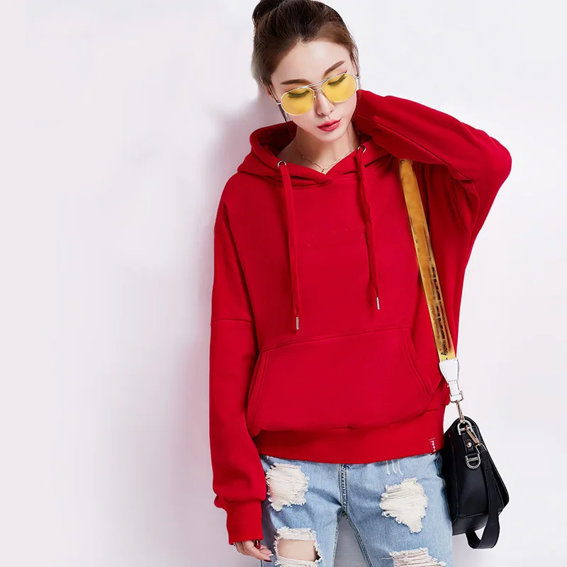 Winter Loose Fleece Thick Knit Sweatshirt Female New