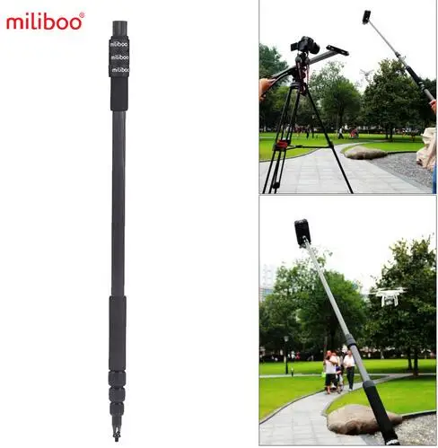 Boom de Fibra de Carbono Miliboo Microfone Leve Telescópica Micro Boom Pole Mount Holder Suporte Entrevista Filmagens 300 cm - 9.9ft - Image 2