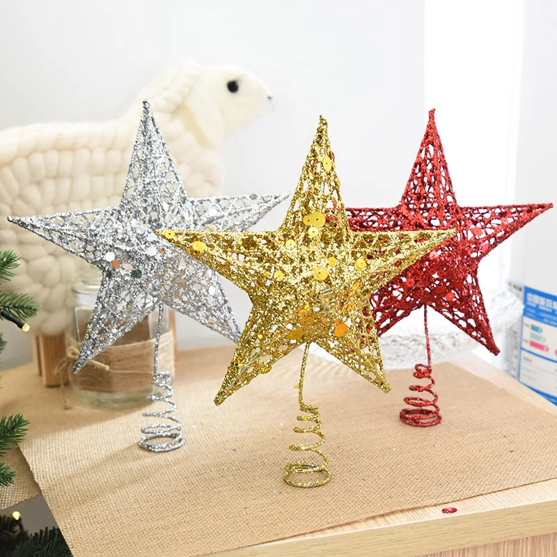 

FUNNYBUNNY 1PCS Star Tree Topper Christmas Tree Decoration 5 Point Star Treetop Decor