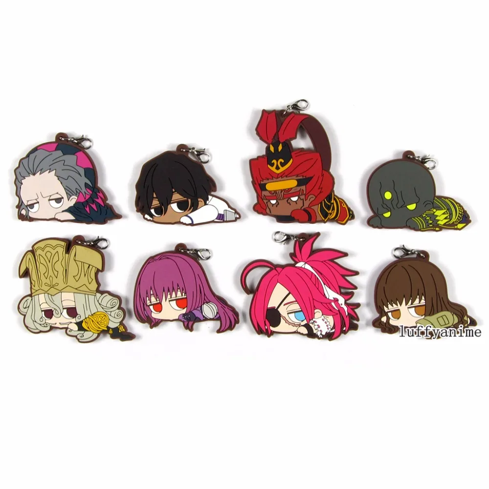 

Fate EXTELLA LINK pendant anime cartoon game trading rubber strap Arjuna Scathach Toy Figures Mobile Phone Accessories Keychain