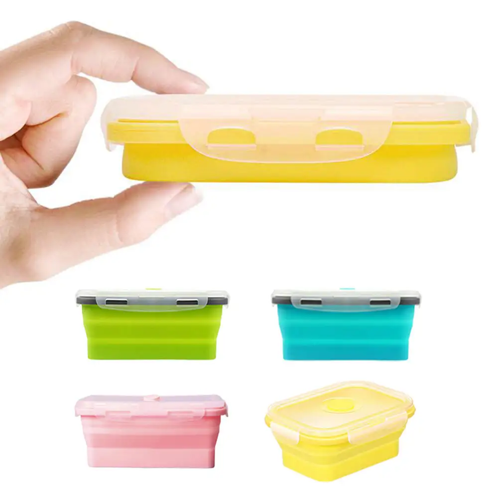 

Foldable Siliconen Lunch Box Collapsible Food Storage Container Folding Bento Box Bowl for Picnic Camping Outdoor
