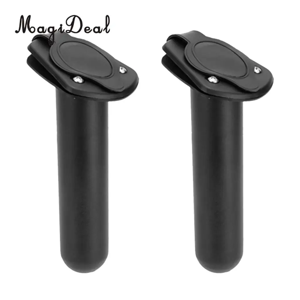 MagiDeal Marine 2 Pieces Fishing Rod Holder with Cap for Boat Kayak Canoe - Flush Mount Fishing Tackle Rafting Accessories