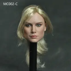 1/6 MC002 Brie Larson женская голова Лепка с желтым хвостом для 12 "фигурки тела аксессуары игрушки подарки