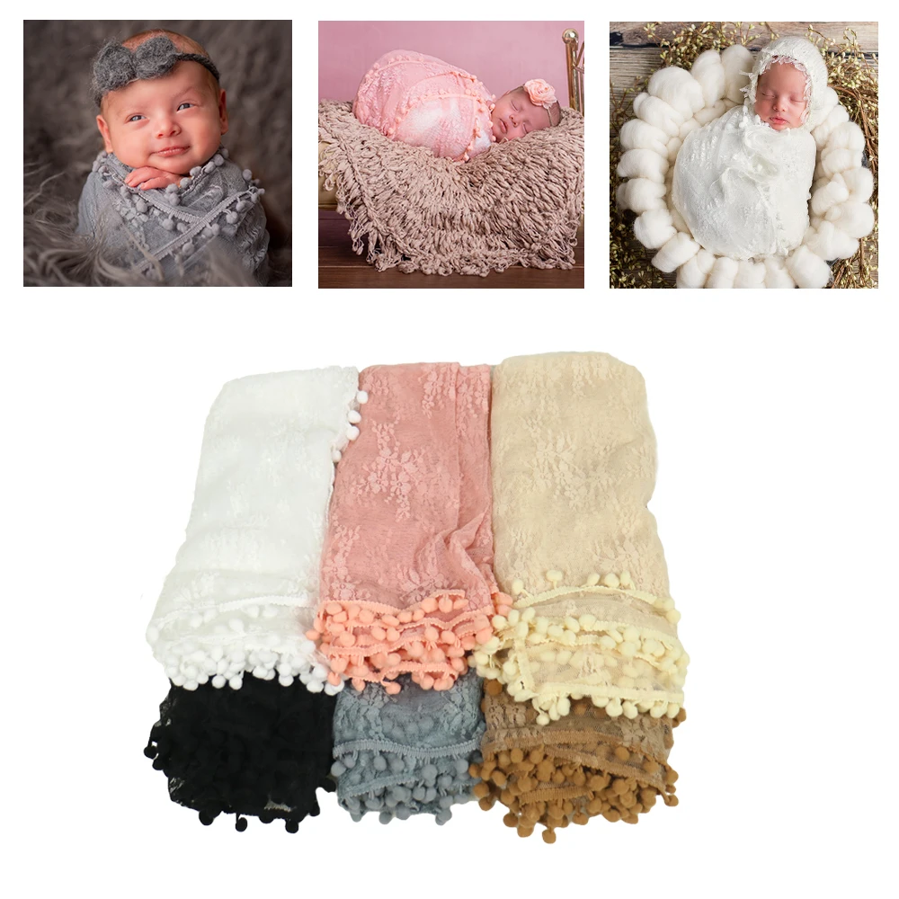 Stretch Lace Nubble Wraps Summer Baby Lace Swaddle Blanket Wrap Floral
