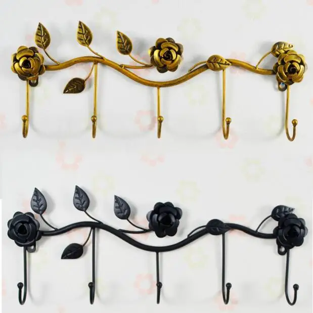 Wrought Iron Coat Hanger Wall Hooks Clothing Display Rack Wrought Iron Coat Hanger Wall Hooks Clothing Display Rack Creative Rose Bedroom