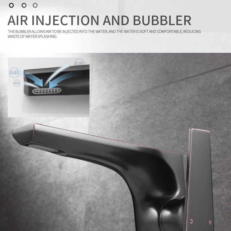 Kitchen Black Antique Copper Bathroom Faucets Basin Faucets Brass Oil Rubbed Bronze  Faucet Bathroom Shower Hot Cold Mixer  Tap