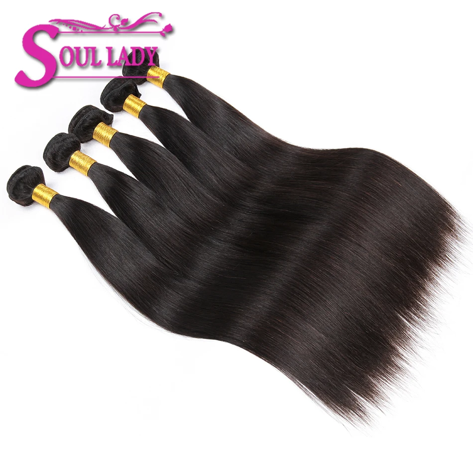Soul Lady волосы прямые бразильские remy волосы человеческие волосы переплетения пучок 100 г/шт. натуральный черный 12-28 дюймов