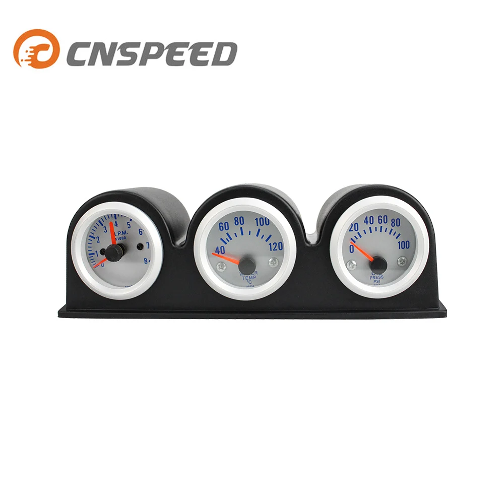 

2inch 52MM Triple Tachometer RPM water temp gauge Oil press Pressure Gauge car meter Water Temperature auto Gauge YC100651