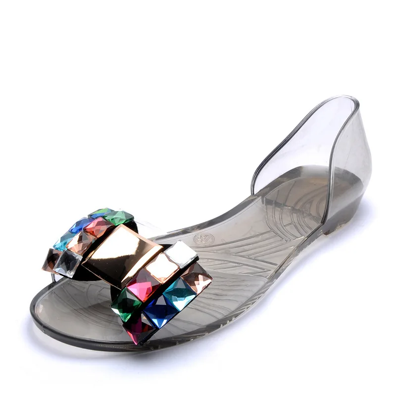 Jelly Sandalias Plataformas Sandale Sangle Peep Toe Chunky Sandals for Women Femme Platform Sandalia Feminina Flat Shoes Female