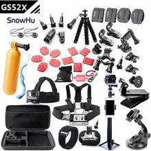 SnowHu For Gopro accessories set mount for go pro hero 7 6 5 4 3 black for xiaomi yi 4K action camera accessories case GS52