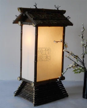 

bamboo retro wood chinese style floor lamp japanese Japanese teahouse clubhouse