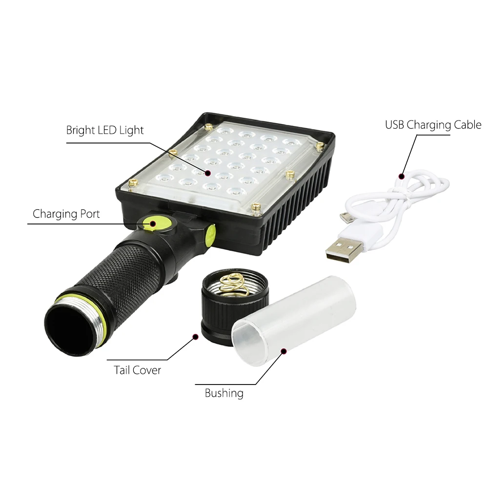 USB Перезаряжаемый светодиодный светильник-вспышка для ремонта автомобиля, рабочий светильник, фонарь с магнитом, лампа для тента на кемпинге, фонарь