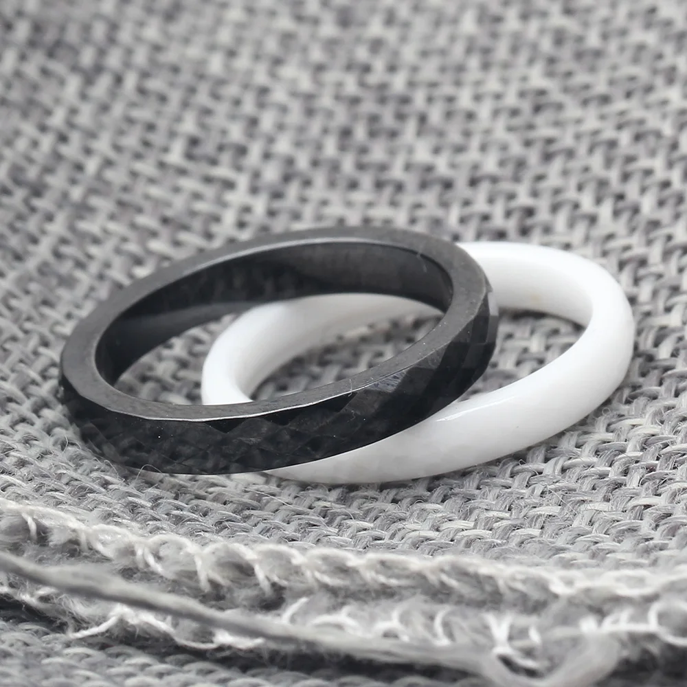 Повседневный светильник, черно-белые керамические кольца для женщин, керамическое Ювелирное кольцо с вырезанной поверхностью, модное женское кольцо, Прямая поставка