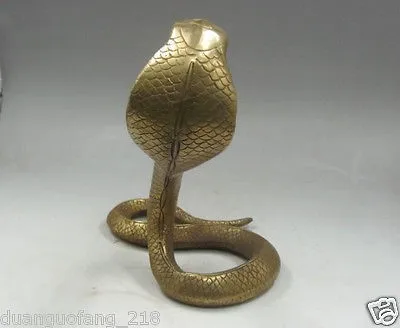 

decoration bronze factory Pure Brass Antique 8 " Elaborate Chinese Handmade Solid Brass Auspicious Cobra Statue Sculpture