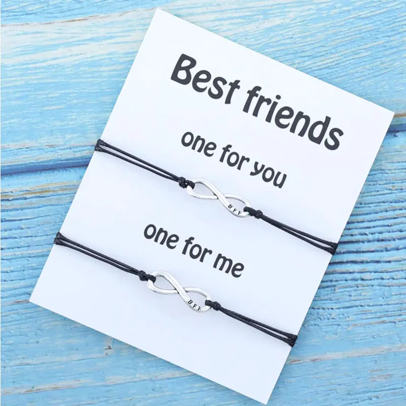 Bff Bracelets Friendship Infinity Bracelet Best Friends Black Gray