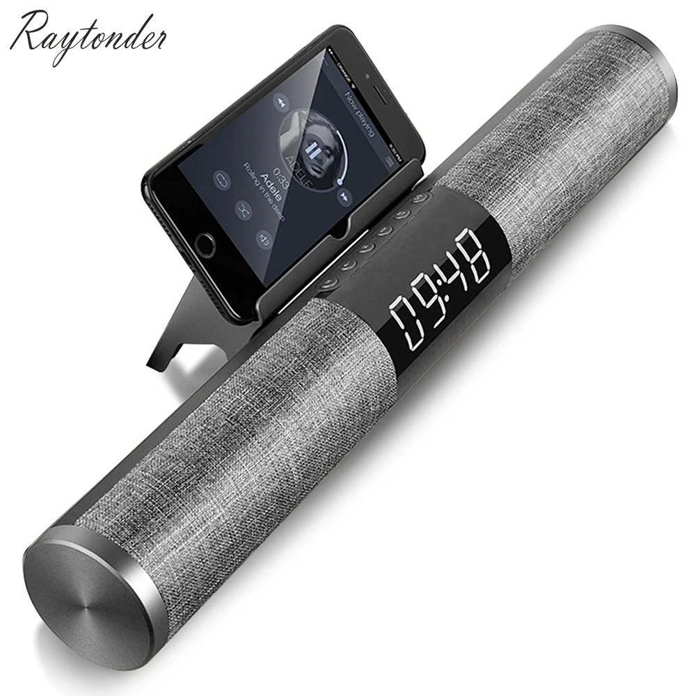 font b Portable b font Bluetooth speaker LED Clock function wireless Loudspeaker Stereo Double Passive