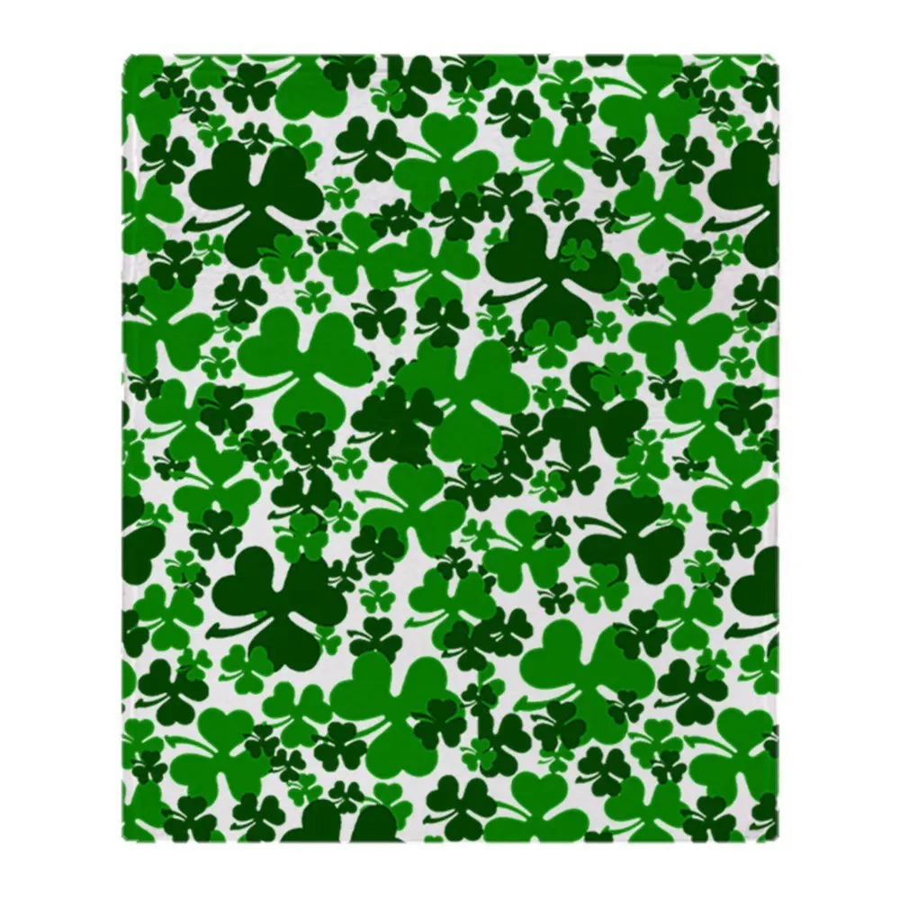 

Shamrocks Soft Fleece Throw Blanket Soft Flannel Blanket to on for the sofa/Bed/Car Portable Plaids