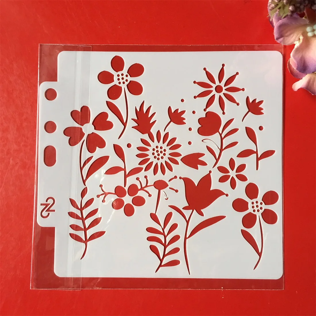 

1Pcs 5.1" Flower Plum DIY Layering Stencils Wall Painting Scrapbook Coloring Embossing Album Decorative Paper Card Template