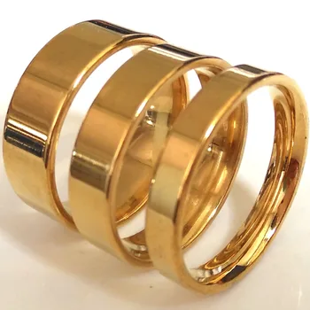 

Wholesale Lot 100pcs Fine Polishing GOLD flat 4mm 6mm 8mm MIX Stainless Steel Band Ring Man Women Wedding Anniversary Jewelry