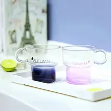Nordic Стиль простой чашка для завтрака Термостойкого Из высокачественного боросиликатного Стекло Цветной молоко сок чашка, кофейная чашка