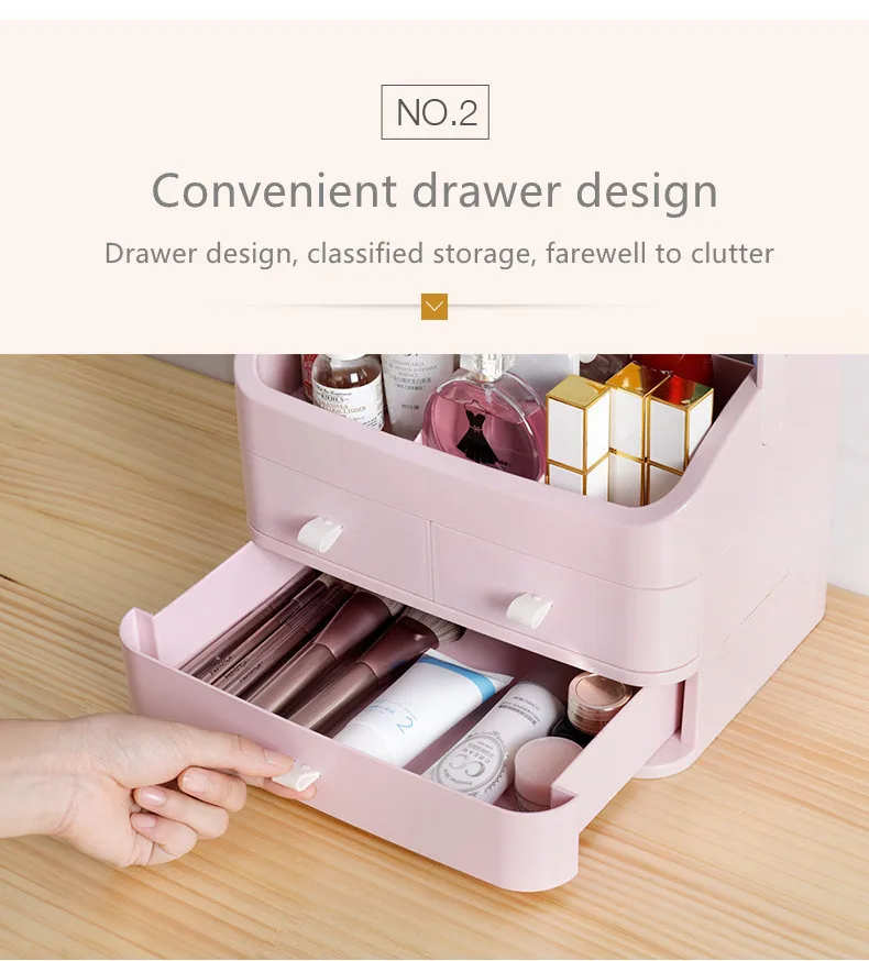 NEW Two-way Opening-Closing Cosmetics Organizer Drawer Acrylic Cutlery Jewelry Organizer Storage Box Makeup Organizer Acrylic