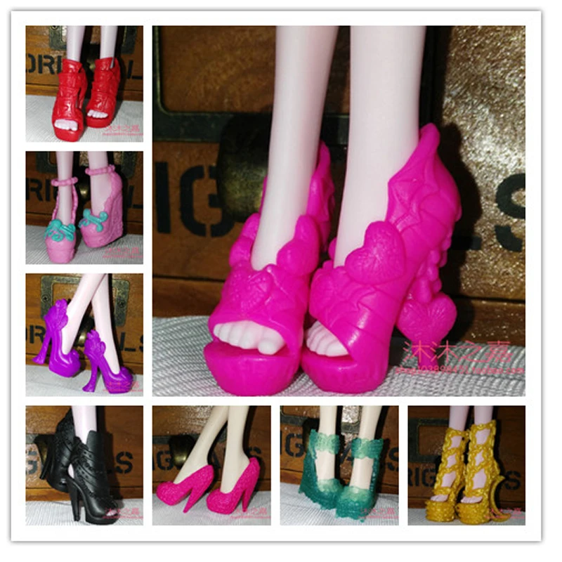 10Pairs/Lot Top Sale Cheap Mini Doll Accessories Fashion Mixed Style