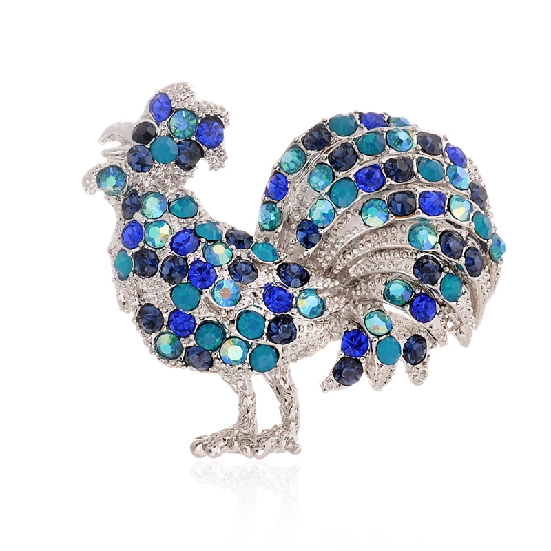 Vintage Animal brooch pins cute silver plated rhinestone brooch for