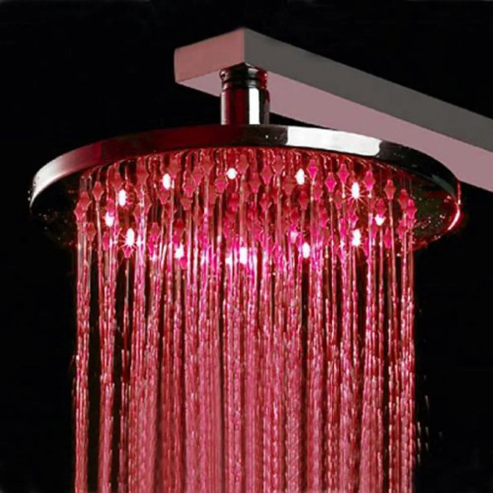 LED Shower Heads Chuveiro Hight Quality LED Light 8 Inch Round Rainfall Chrome Brass Free