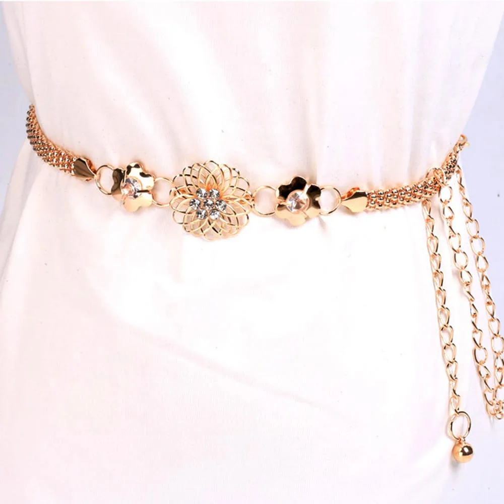 

Gold Metal Waist Chain Waistband Belts Luxury Body Chain Women Lady Statement Fashion Jewelry