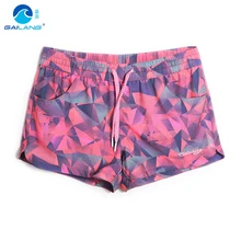 Женские пляжные шорты, плавки, женские купальники, свободные сексуальные короткие геометрические узоры, тренировочные шорты для бега, бодибилдинга