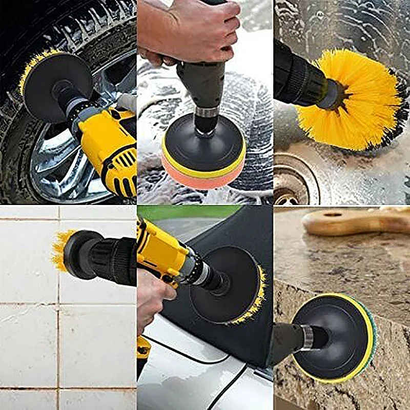 8-Pack Electric Drill Brush Cordless Drill Scrub Pads Grout Power Scrubber Cleaning Pool Brush Tub House Super Absorbent Car W