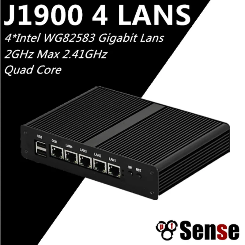 Процессор EGlobal fanless Pfsense мини ПК Intel J1900 2 ГГц 4 ядра четыре нити * WG82583 Gigabit Lan