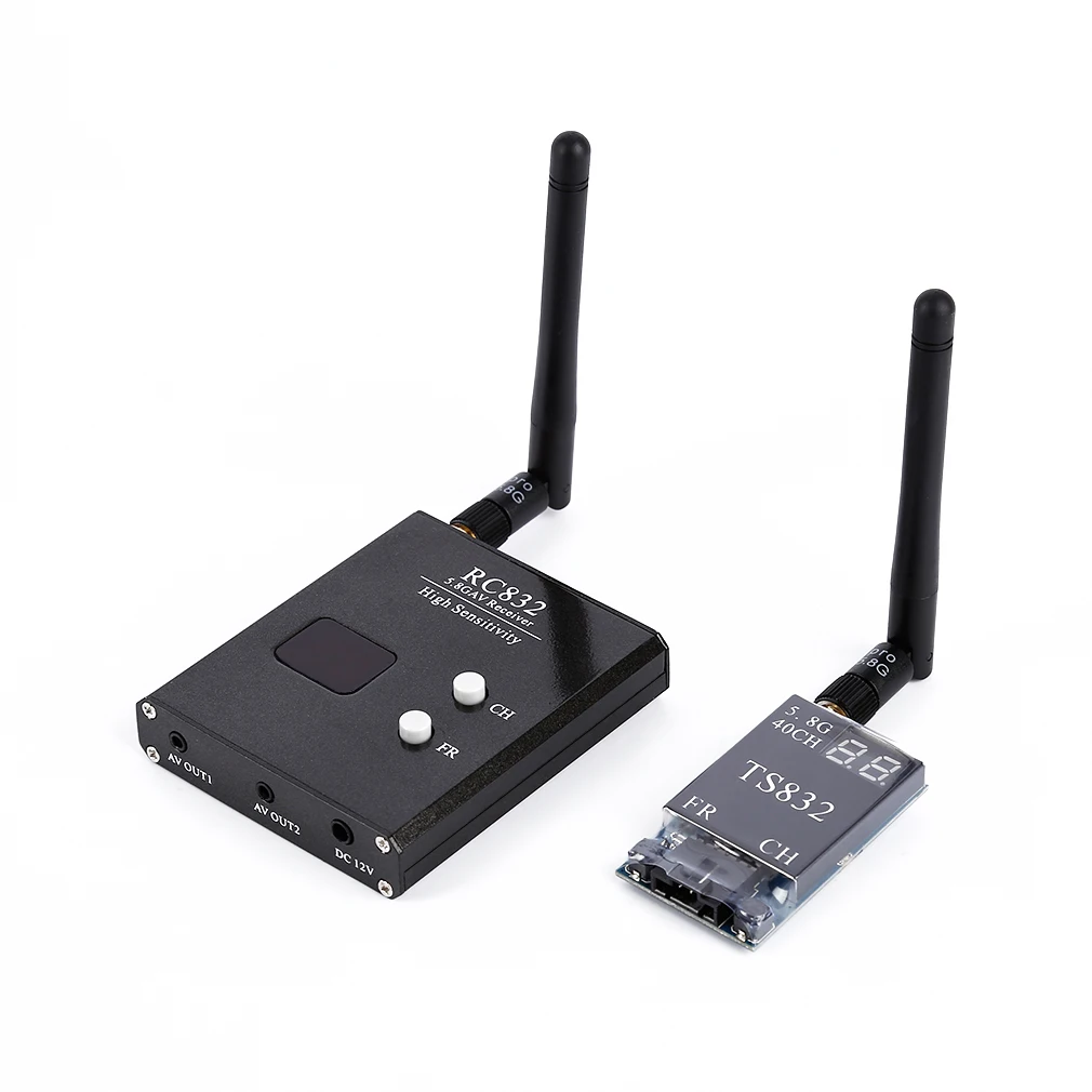 

5.8G 40 Channels 600MW 2db Gain FPV Image AV Transmitter System TS832